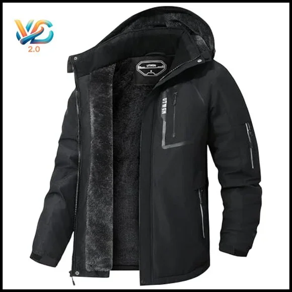 Men's Waterproof Ski Jacket Winter Snow Coat Windbreaker Hooded Outerwear